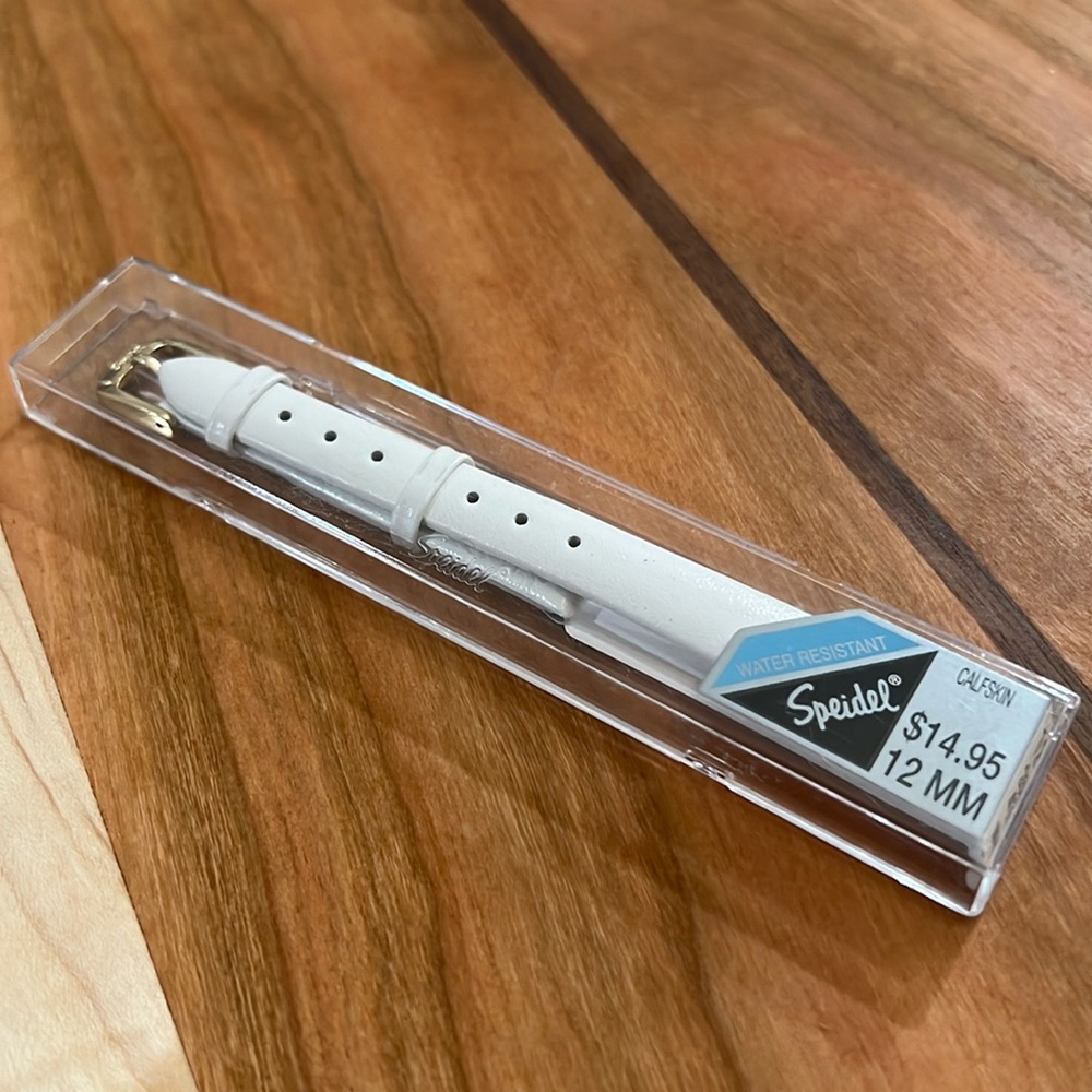 Speidel 12mm White Calfskin Watch Band